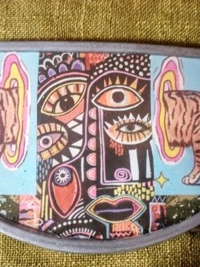 Colorful Abstract Face Print Women/Men's s Belt Buckle